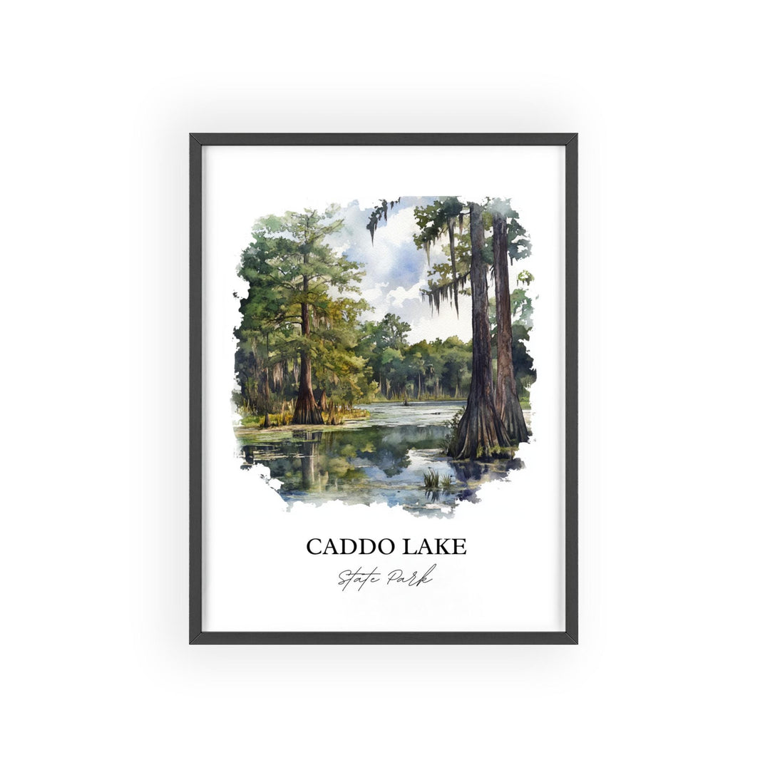 Caddo Lake State Park Art, Harrison County Print, Texas Watercolor Art, Caddo Lake Gift, Travel Print, Travel Poster, Housewarming Gift