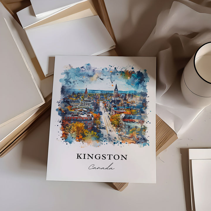 Kingston Ontario Wall Art, Kingston Print, Kingston Watercolor, Kingston Lake Ontario Gift,