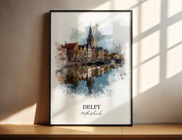 Delft, Netherlands – Watercolor Art Print