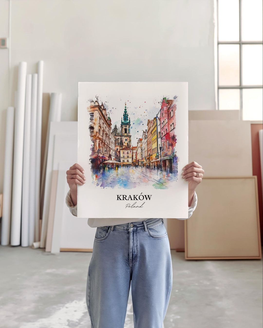 Kraków Wall Art, Kraków Poland Print, Poland Watercolor Art, Kraków Poland Gift, Travel Print, Travel Poster, Housewarming Gift