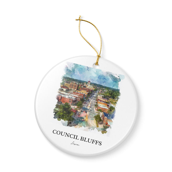 Council Bluffs Ornament: Unique Council Bluffs Souvenir, Iowa Xmas Decor, and Authentic Council Bluffs Gift