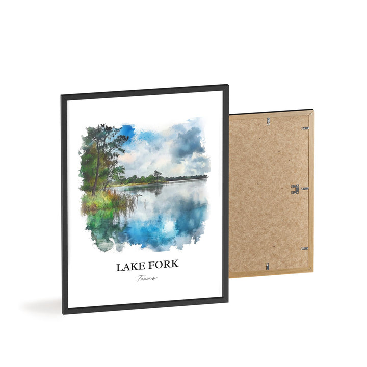 Lake Fork, TX, USA – Watercolor Art Print