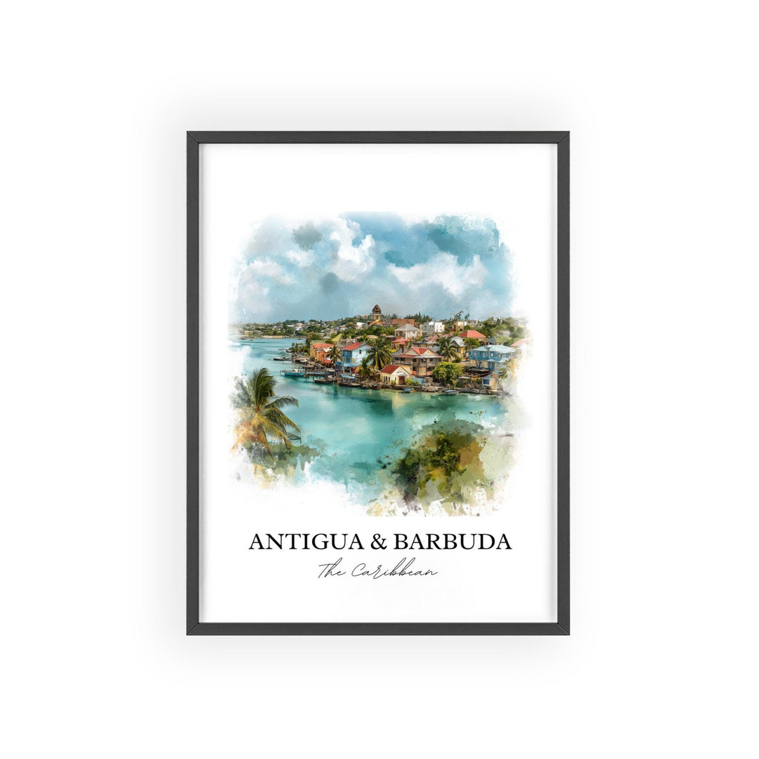 Antigua & Barbuda Wall Art, Caribbean Print, Caribbean Artwork, Antigua Barbuda Gift, Travel Print, Travel Poster, Housewarming Gift