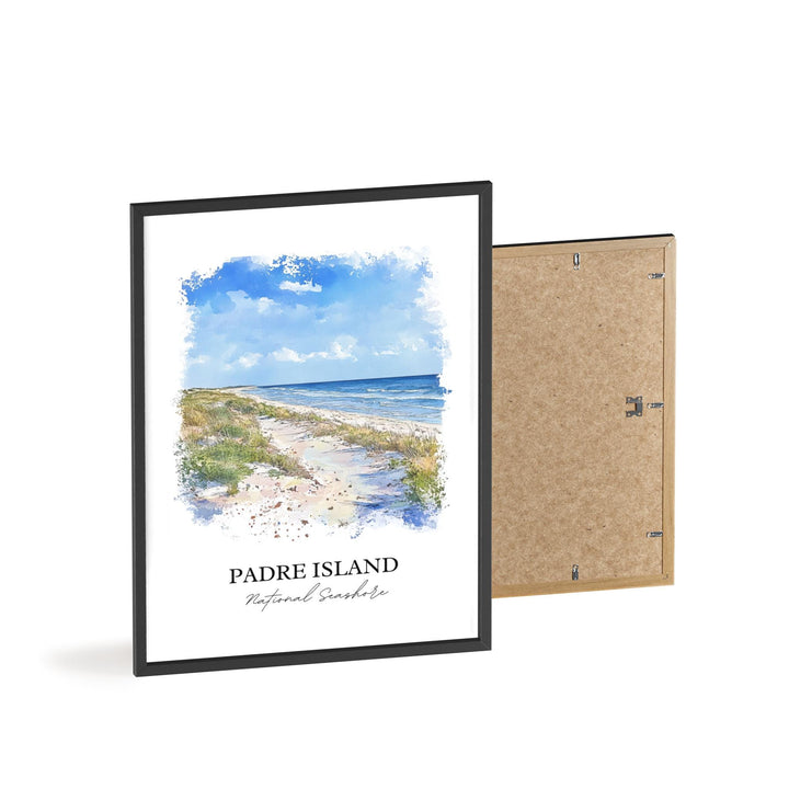 Padre Island TX Wall Art, Brownsville Texas Print, Texas Watercolor Art, Padre Island Gift, Travel Print, Travel Poster, Housewarming Gift