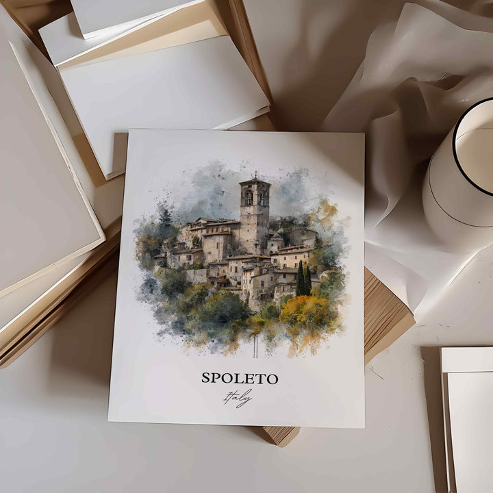 Spoleto, Italy – Watercolor Art Print