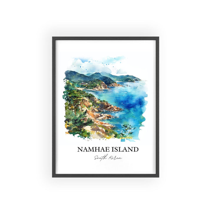 Namhae Island Wall Art, South Gyeongsang Print, South Korea Watercolor, Namhae Island Gift, Travel Print, Travel Poster, Housewarming Gift