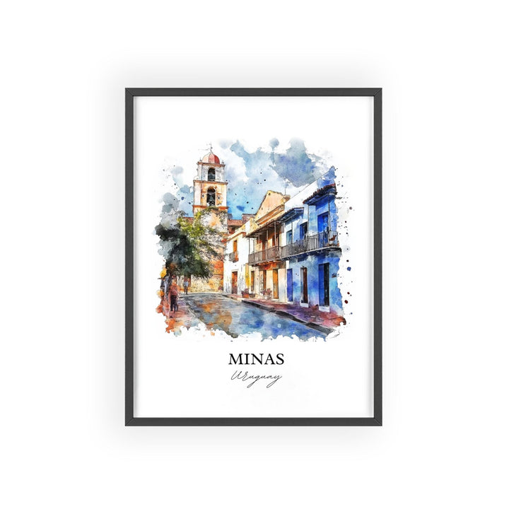 Minas Uruguay Wall Art, Lavalleja Print, Uruguay Watercolor Art, Minas Uruguay Gift, Travel Print, Travel Poster, Housewarming Gift
