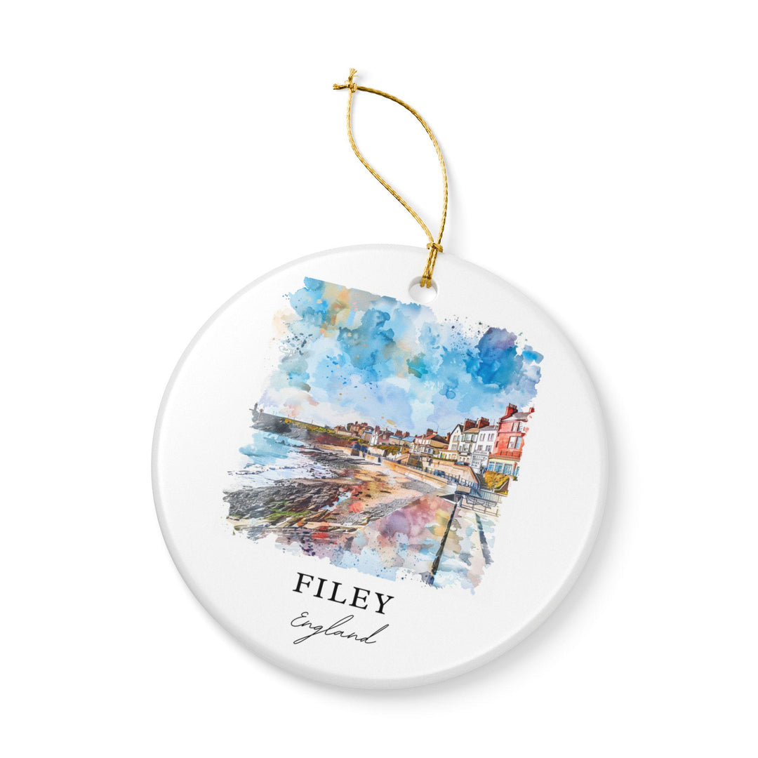 Filey England Ornament: Unique Filey Souvenir, Filey England Xmas Decor, and Authentic England Gift