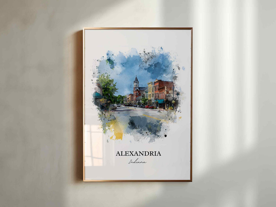 Alexandria, Indiana – Watercolor Art Print
