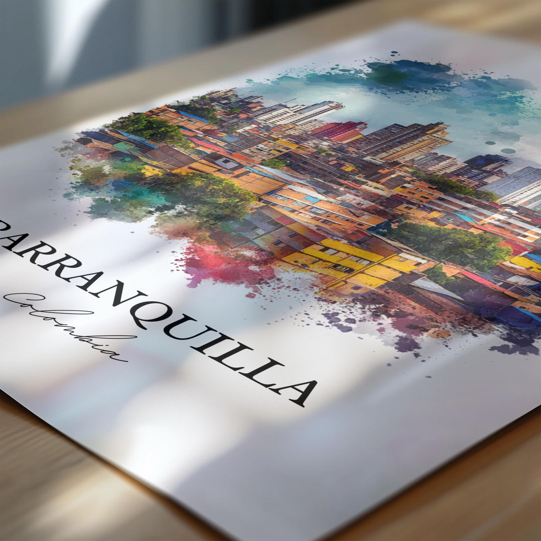 Barranquilla Wall Art, Colombia Print, Colombia Watercolor Art, Barranquilla Gift, Travel Print, Travel Poster, Housewarming Gift