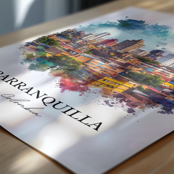 Barranquilla Wall Art, Colombia Print, Colombia Watercolor Art, Barranquilla Gift, Travel Print, Travel Poster, Housewarming Gift
