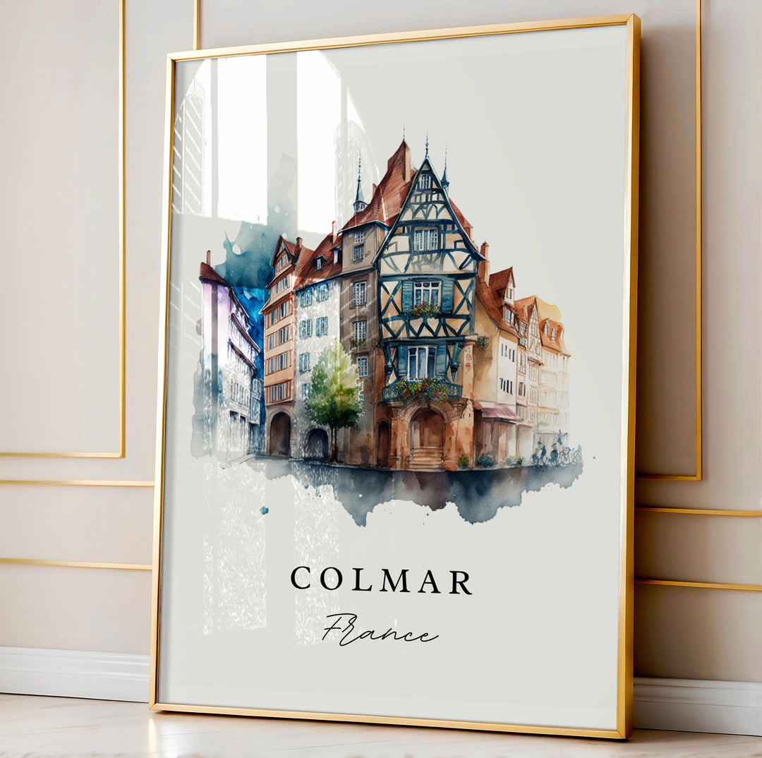 Colmar France wall art - France's Little Venice, Colmar poster, Colmar FR Wedding gift, Birthday present, Custom Text, Personalised Gift