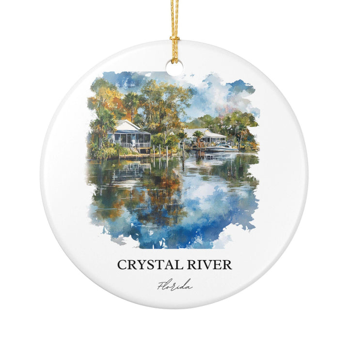 Crystal River FL Ornament: Unique Crystal River Souvenir, Crystal River Xmas Decor, and Authentic Crystal River Florida Gift