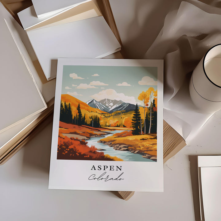 Aspen CO wall art - Colorado, Aspen poster, Aspen Colorado Wedding gift, Birthday present, Custom Text, Personalized Gift