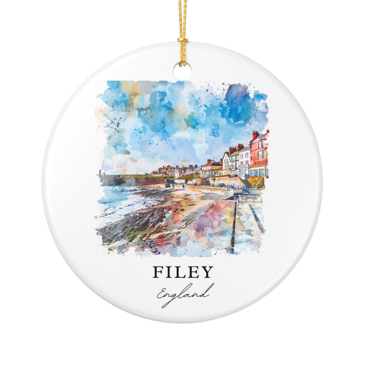 Filey England Ornament: Unique Filey Souvenir, Filey England Xmas Decor, and Authentic England Gift
