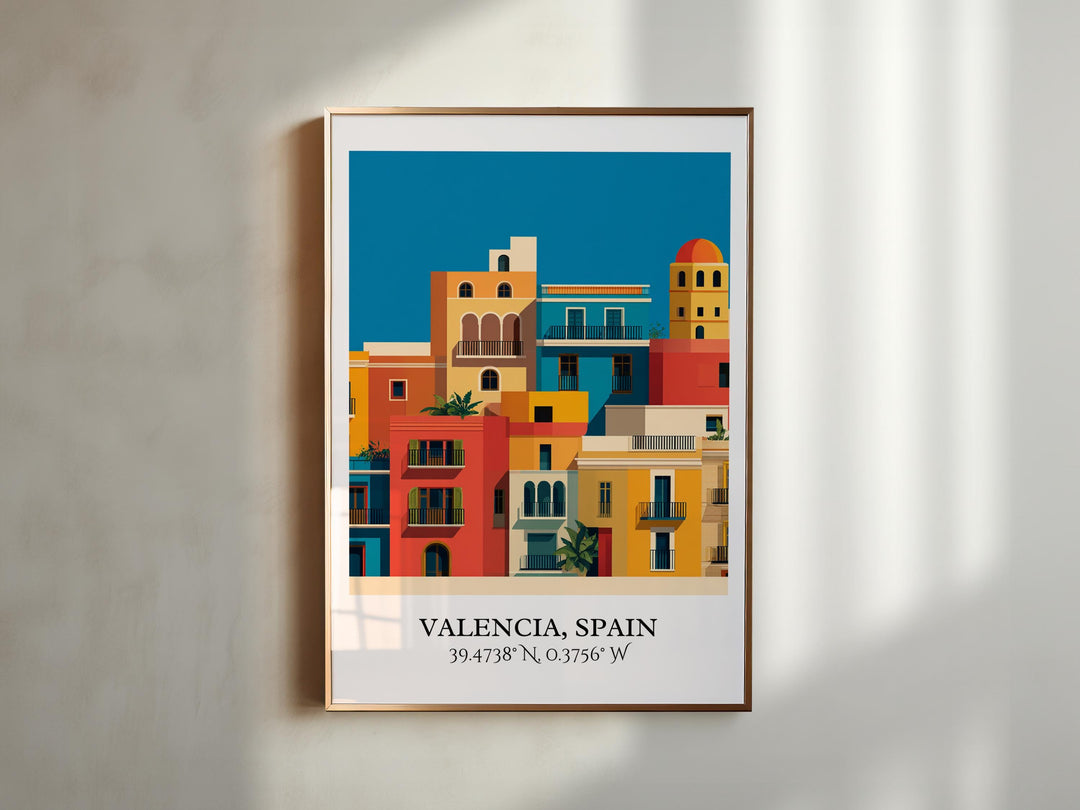 Valencia Spain Art, Valencia Retro Travel Art, Valencia Spain Home Decor, Spain Gift, Spain Travel Art, Travel Prints, Housewarming Gift