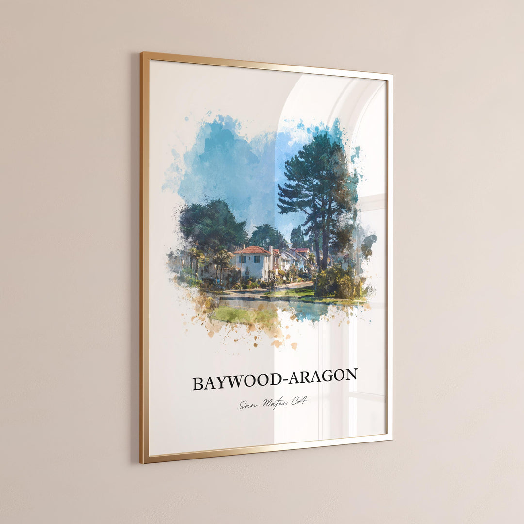 San Mateo, California – Watercolor Art Print