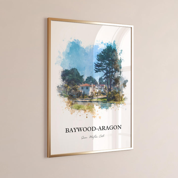 San Mateo, California – Watercolor Art Print
