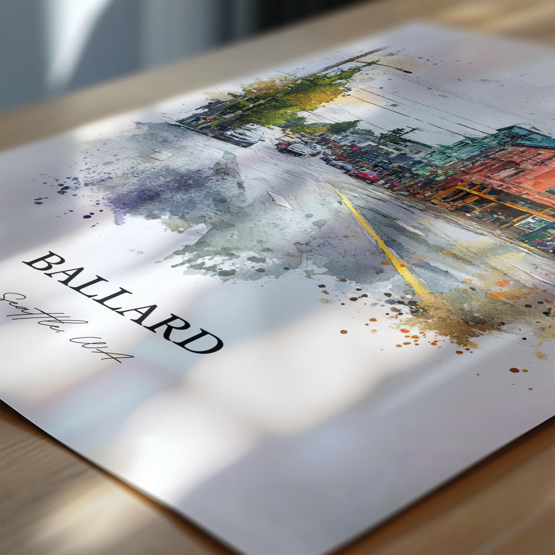 Ballard, Washington – Watercolor Art Print