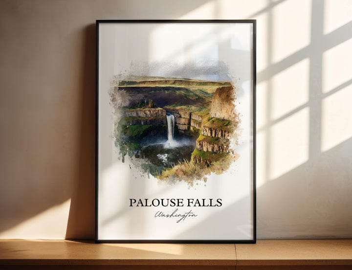 Palouse Falls Wall Art, Palouse Print, Washington State Artwork, Palouse Falls Gift, Travel Print, Travel Poster, Housewarming Gift