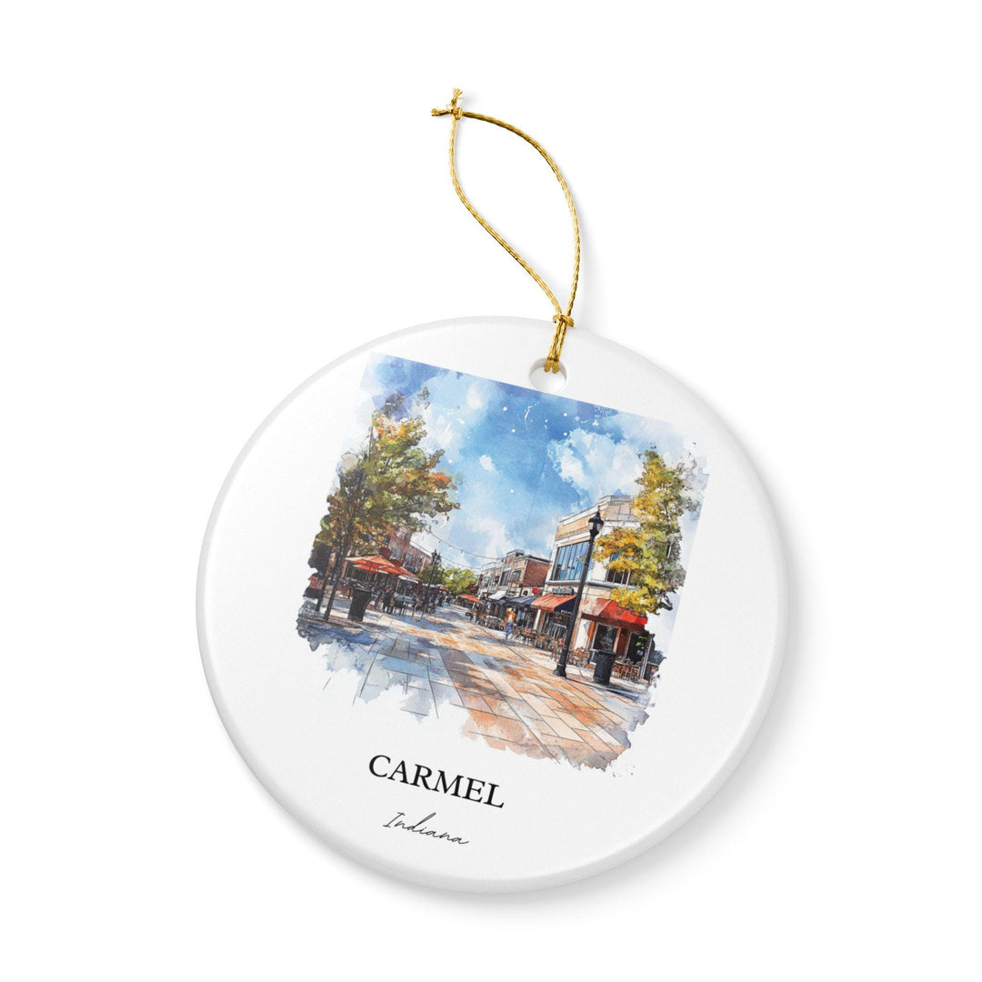 Carmel Indiana Ornament: Unique Carmel IN Souvenir, Carmel Indiana Xmas Decor, and Authentic Indiana Gift