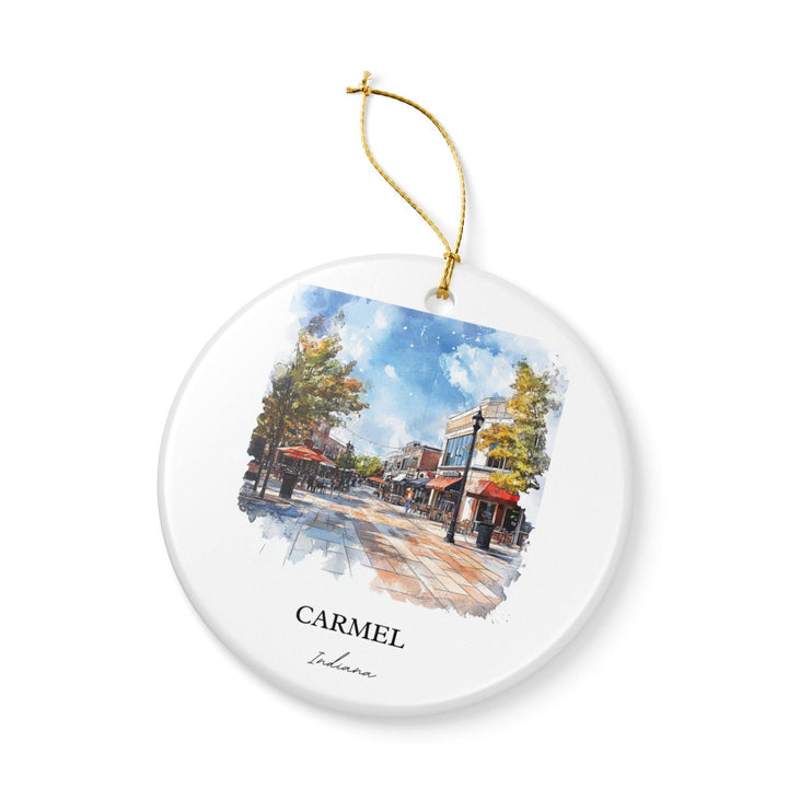 Carmel Indiana Ornament: Unique Carmel IN Souvenir, Carmel Indiana Xmas Decor, and Authentic Indiana Gift