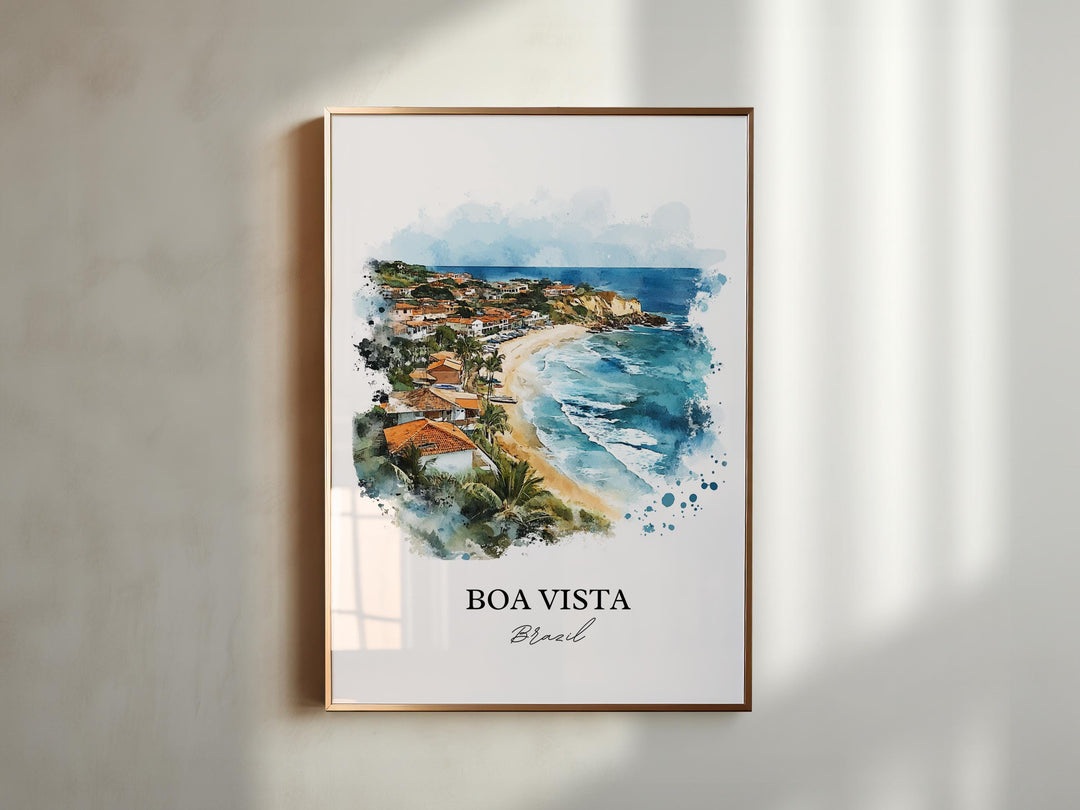 Boa Vista Wall Art, Roraima Print, Brazil Watercolor Art, Boa Vista Brazil Gift, Travel Print, Travel Poster, Housewarming Gift