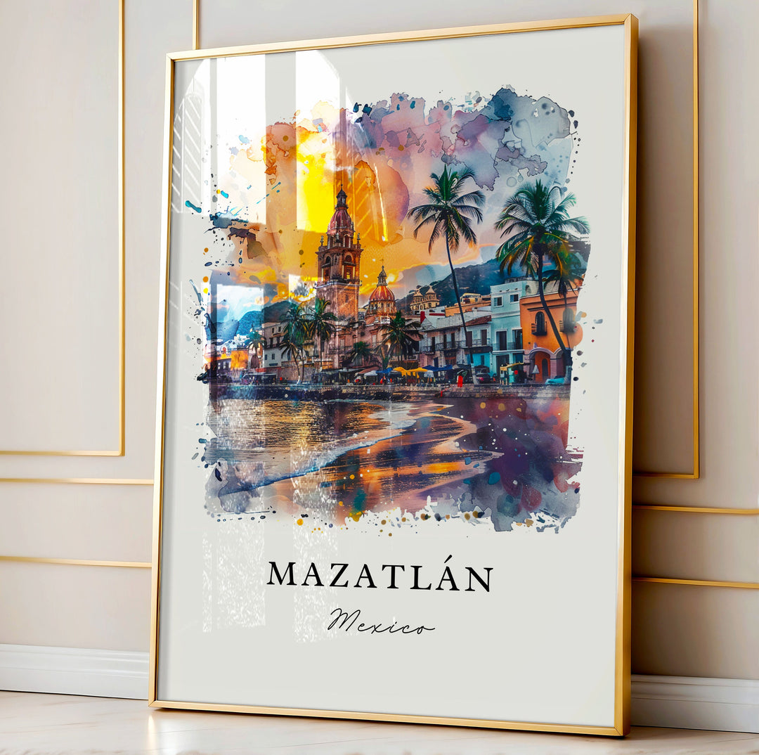 Mazatlan Mexico Wall Art, Mazatlan Print, Mazatlan Watercolor, Mazatlan Mexico Gift,