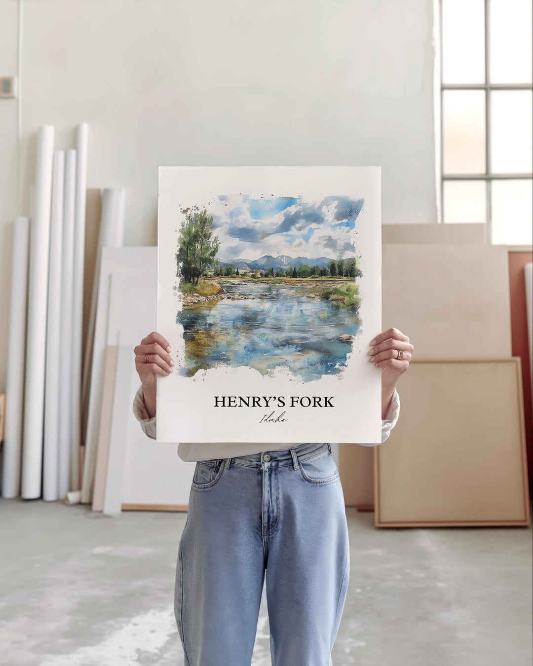 Henry's Fork, Idaho, USA – Watercolor Art Print