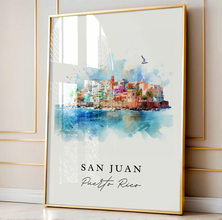 San Juan PR wall art - Puerto Rico, San Juan poster, San Juan Puerto Rico Wedding gift, Birthday present, Custom Text, Personalized Gift