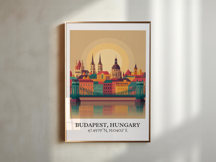 Budapest Art, Budapest Retro Travel Art, Budapest Home Decor, Budapest Hungary Gift, Hungary Travel Art, Travel Prints, Housewarming Gift