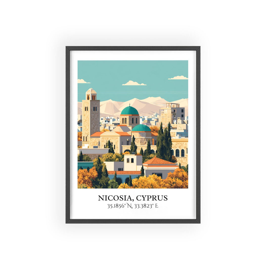 Nicosia Cyprus Art, Nicosia Retro Travel Art, Cyprus Home Decor, Cyprus Gift, Cyprus Travel Art, Travel Prints, Housewarming Gift