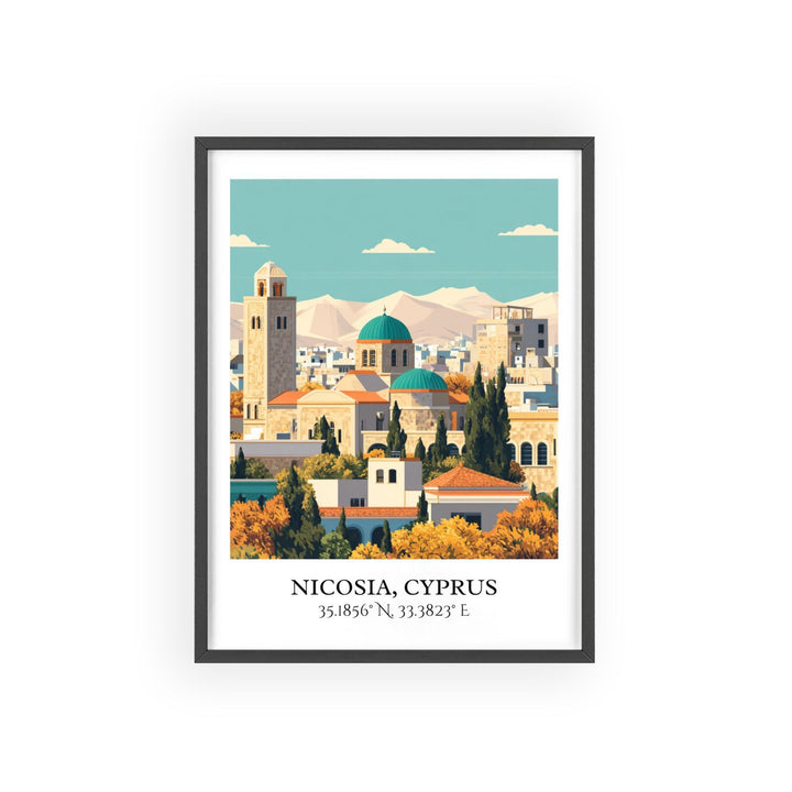 Nicosia Cyprus Art, Nicosia Retro Travel Art, Cyprus Home Decor, Cyprus Gift, Cyprus Travel Art, Travel Prints, Housewarming Gift