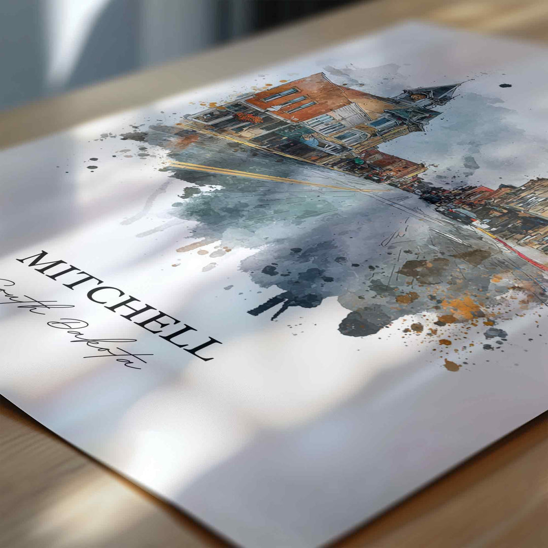 Mitchell, South Dakota – Watercolor Art Print