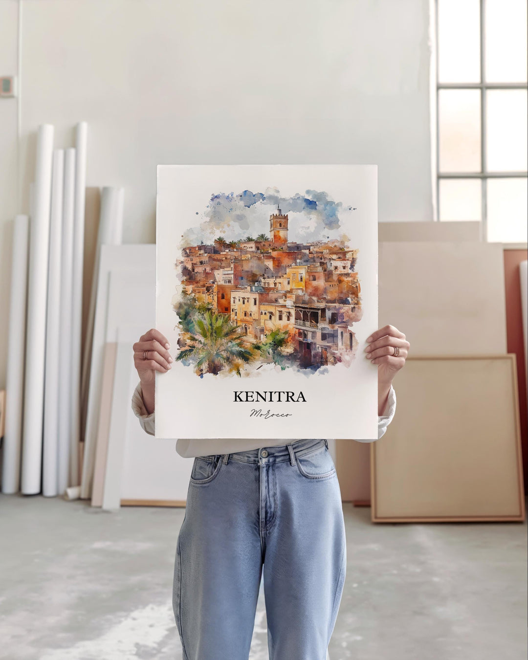 Kenitra, Morocco – Watercolor Art Print