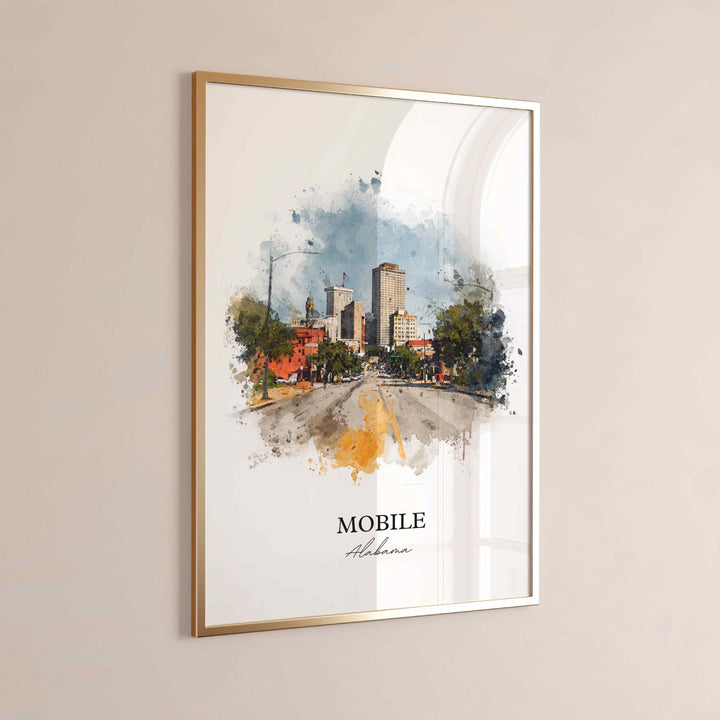 Mobile, Alabama – Watercolor Art Print