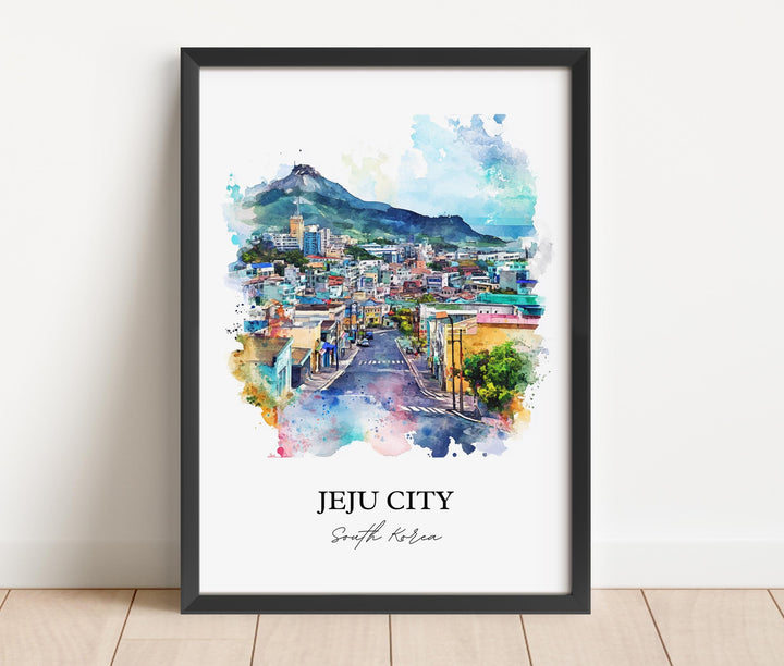 Jeju City, South Korea – Watercolor Art Print