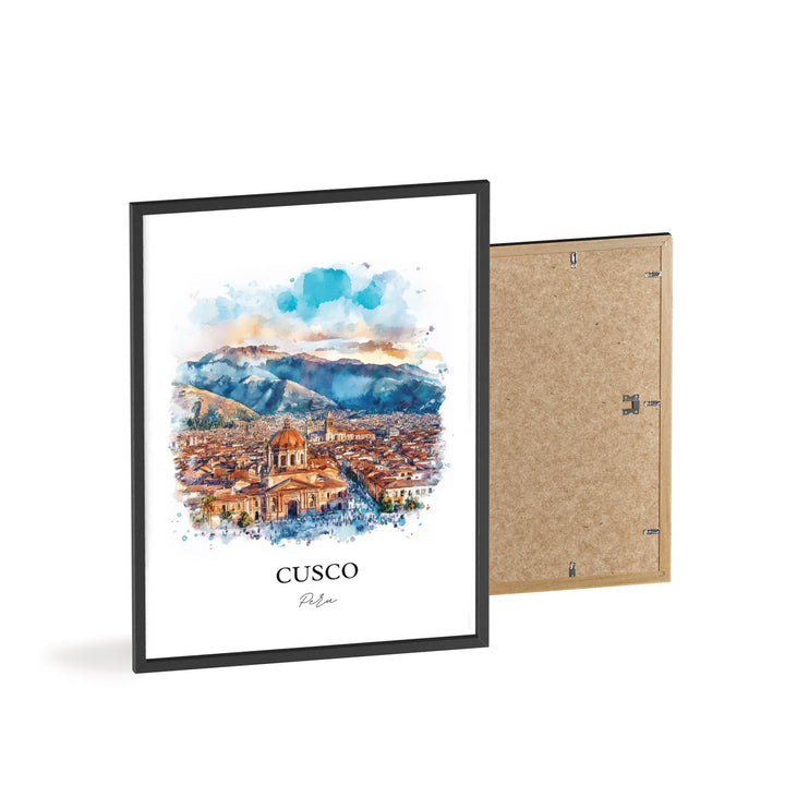 Cusco Wall Art, Cusco Skyline Print, Peru Watercolor Art, Cusco Peru Gift, Travel Print, Travel Poster, Housewarming Gift
