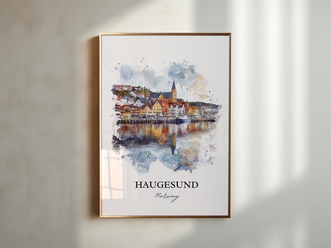 Haugesund, Norway – Watercolor Art Print