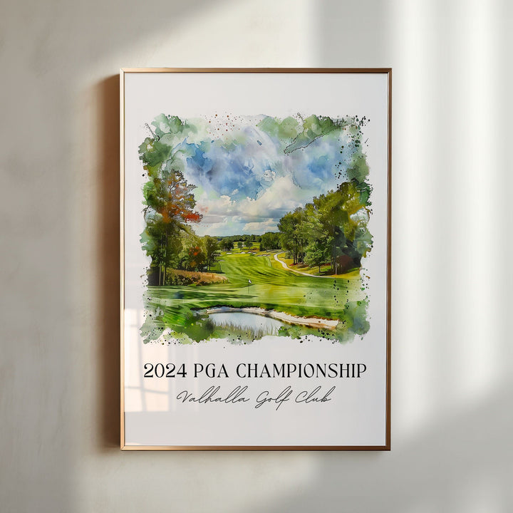 Valhalla Golf Club Art, 2024 PGA Tour Print, Valhalla Golf Watercolor, 2024 PGA Tour Gift,