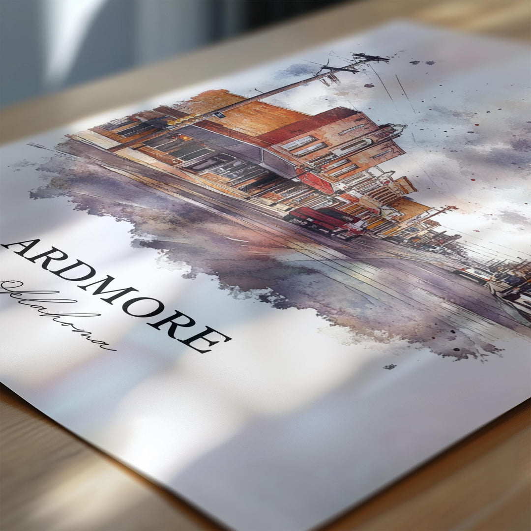 Ardmore, Oklahoma, USA – Watercolor Art Print