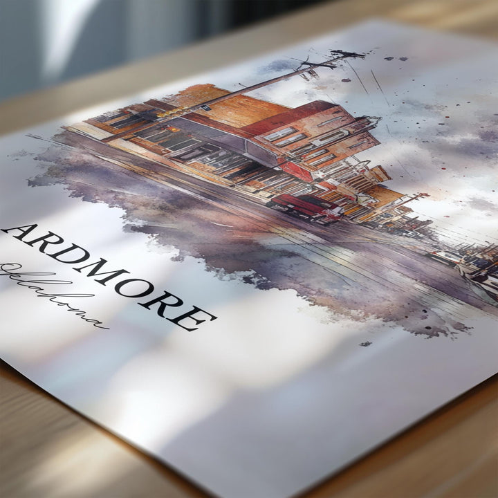 Ardmore, Oklahoma, USA – Watercolor Art Print