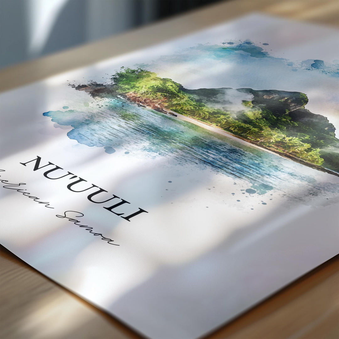 Nu'uuli Wall Art, Tutuila Island Print, American Samoa Watercolor Art, Nu'uuli Gift, Travel Print, Travel Poster, Housewarming Gift
