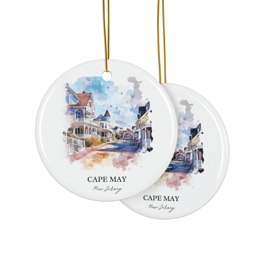 Cape May NJ Ornament: Unique Cape May Souvenir, Cape May Xmas Decor, and Authentic Jersey Shore Gift