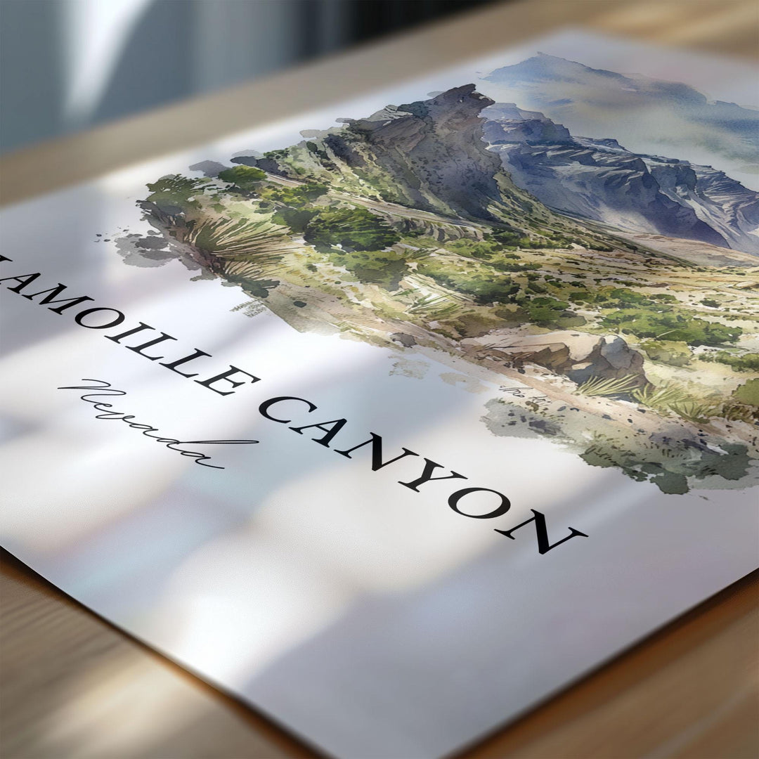 Lamoille Canyon Wall Art, Ruby Dome Print, Elko NV Watercolor Art, Lamoille Canyon NV Gift, Travel Print, Travel Poster, Housewarming Gift