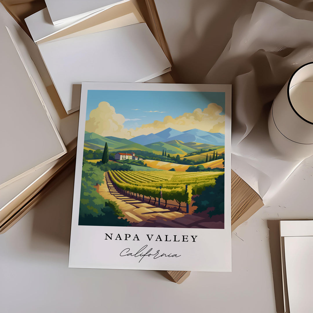 Napa Valley CA wall art - Wine Country, Napa Valley Cali poster, Napa Valley Wedding gift, Birthday present, Custom Text, Personalised Gift