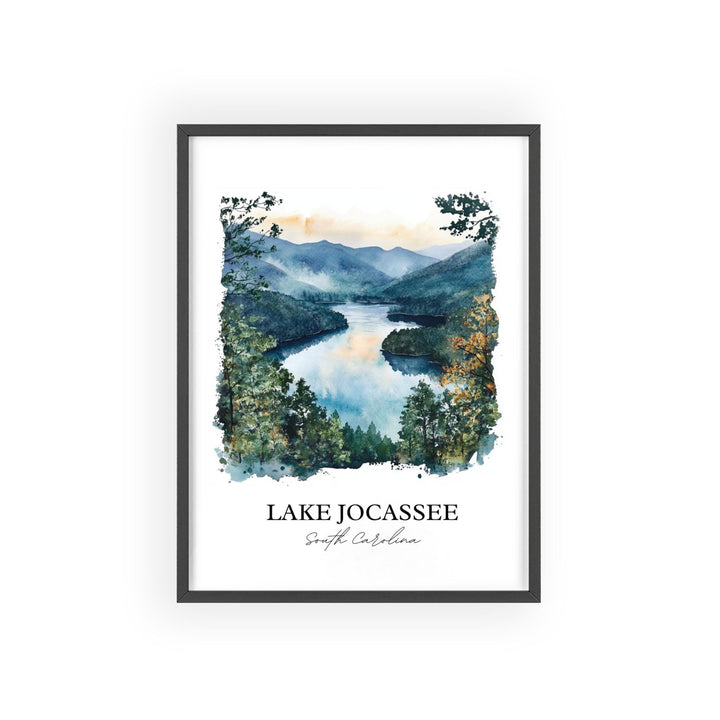 Lake Jocassee Wall Art, Pickens SC Print, South Carolina Watercolor, Lake Jocassee SC Gift, Travel Print, Travel Poster, Housewarming Gift