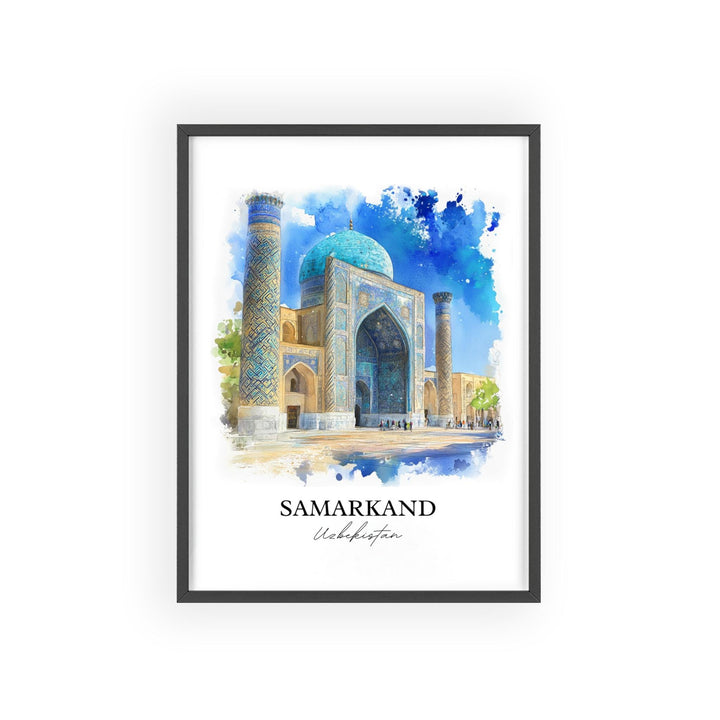 Samarkand Wall Art, Uzbekistan Print, Uzbekistan Watercolor Art, Samarkand Gift, Travel Print, Travel Poster, Housewarming Gift