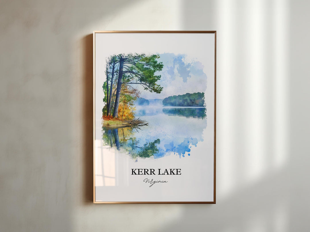Kerr Lake VA Wall Art, Mecklenburg County Print, Boydton Virginia Art, Kerr Lake Gift, Travel Print, Travel Poster, Housewarming Gift