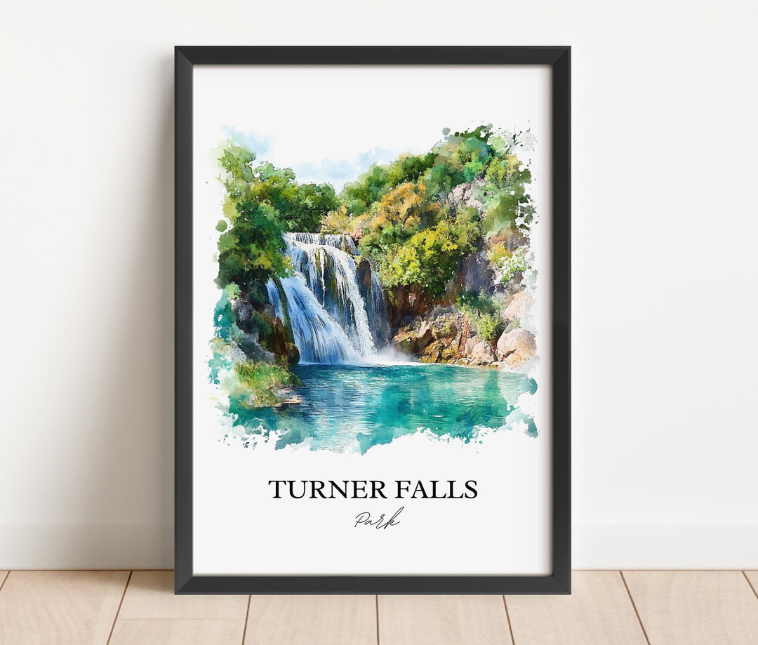 Turner Falls Park Wall Art, Davis OK Print, Oklahoma Watercolor, Turner Falls Park OK Gift, Travel Print, Travel Poster, Housewarming Gift